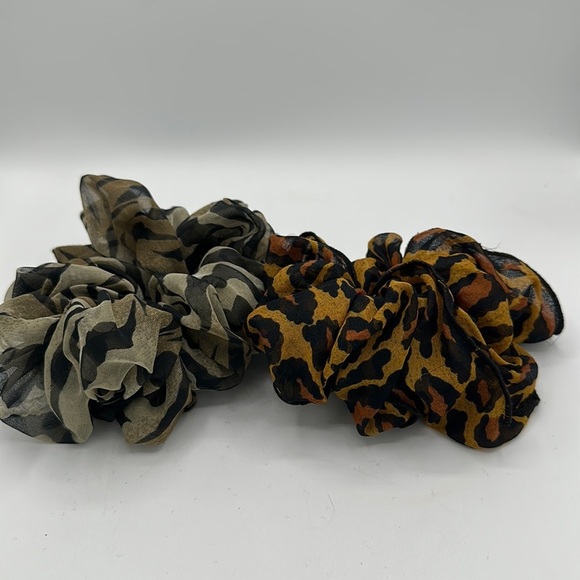 Scrunchies: one zebra print, one leopard print - Picture 1 of 3